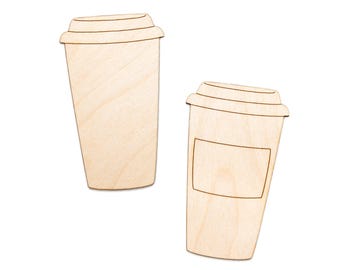 Coffee Cup Wood Cutout-Two Design Options-Coffee Theme Decor-Various Sizes-Cafe Wood Accents-Coffee Cup Accessories-Blank Coffee Cup-Drinks