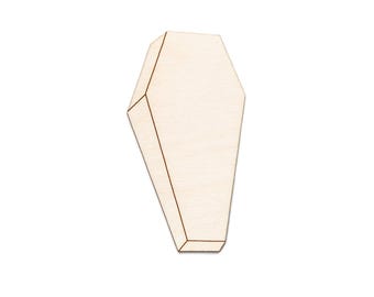 Classic Coffin Wood Cutout - Laser Cut Unfinished Craft Shape - Multiple Sizes