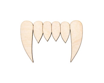 Vampire Fangs-Wood Cutout-Monster Fangs-Wooden Teeth-Various Sizes-DIY Spooky Crafts-Vampire Theme Decor-Creatures Of The Night Decor-Vamps