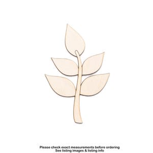 Olive Branch Wood Cutout - Laser Cut Unfinished Craft Shape - Multiple Sizes