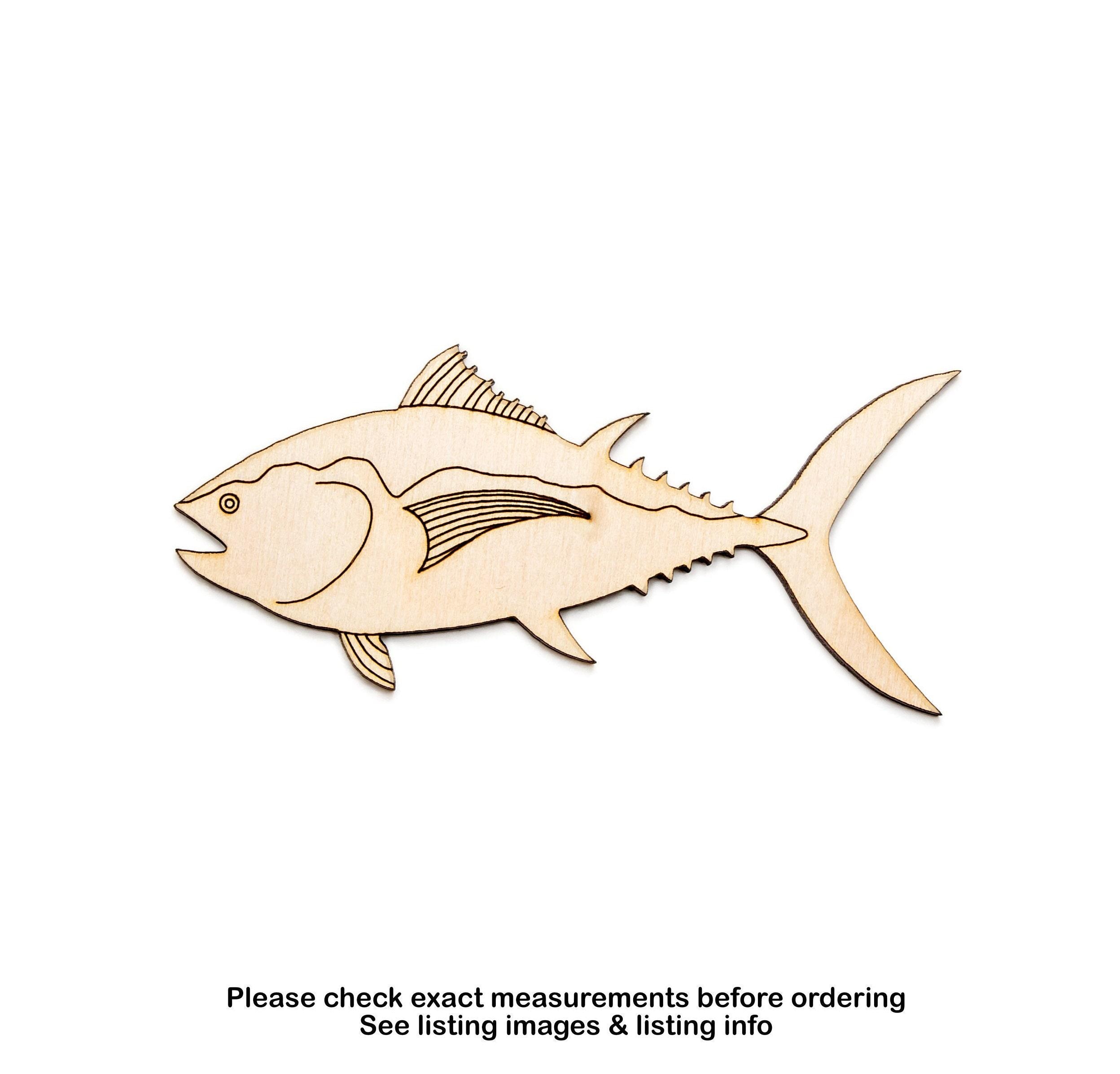 Tuna Fish Wood Cutout-Detail-Ocean Fish Wood Decor-Various Sizes-Aquatic Life Theme Decor-Big Fish Cutouts-Tuna Fish Decor-Fishing Theme