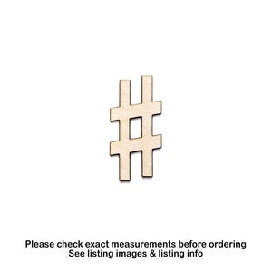 Sharp Symbol Wood Cutout - Laser Cut Unfinished Craft Shape - Multiple Sizes