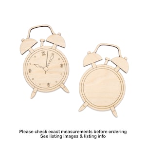 Bell Alarm Clock Wood Cutout - Laser Cut Unfinished Craft Shape - Multiple Sizes