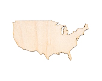 USA Blank Holz Ausschnitt - Laser Cut Unfertige Handwerk Form - Mehrere Größen