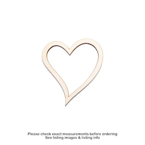 Open Heart Curvy Wood Cutout-Love Theme Decor-Valentine Heart-Heart Border-Various Sizes-DIY Crafts-Unfinished Wood-Heart Trim Crafts