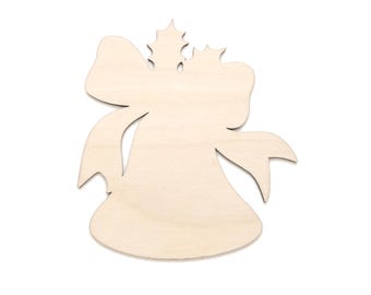 Vintage Holiday Bell Blank Wood Cutout - Laser Cut Unfinished Craft Shape - Multiple Sizes