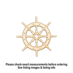 Pirate Ship Wheel Wood Cutout - Laser Cut Unfinished Craft Shape - Multiple Sizes