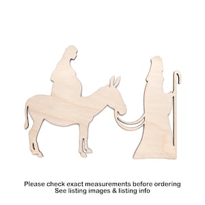 Joseph Leading Mary Blank houtuitsparing-religieus decor-verschillende maten-DIY-knutsels-Vakantiedecor-Bijbelse ambachten-Kerstversiering-Kerstknutsels