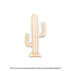 Cactus-Cactus Saguaro-Dettaglio Ritaglio Legno-Piante del Deserto-Varie Dimensioni-Artigianato Fai da Te-Decorazione Tema All'Aperto-Cowboy-Legno Non Rifinito-Decorazione Deserto