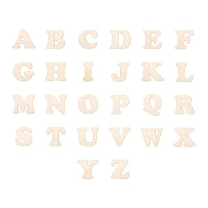 Wooden Alphabet Letters Wood Cutout - Laser Cut Unfinished Craft Shape - Multiple Sizes