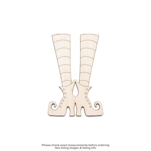 Witch Feet Wood Cutout-Curled Boots-Detail-Striped Witch Legs-Halloween Decor-Various Sizes-DIY Crafts-Spooky Home Decor-Wreath Accents