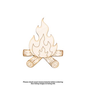 Campfire Wood Cutout-Camping Theme Party-Line Etch Details-Various Sizes-DIY Nature Crafts-Camping Embellishments-Camping Decor-Bonfire