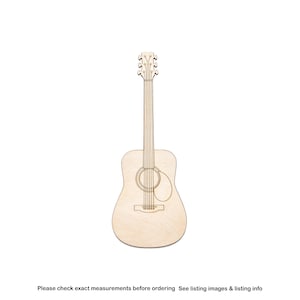Guitarra - Detalle de madera recortada Guitarra acústica Decoración de músicos Varios tamaños Manualidades de bricolaje Madera sin terminar Decoración de instrumentos musicales Regalos musicales