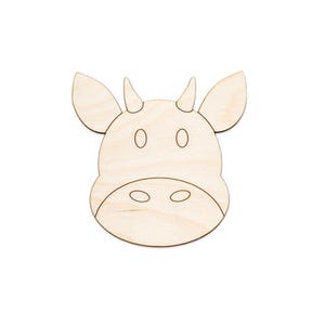 Cute Cow Bull Head-Detail Wood Cutout-Farm Animals Wood Decor-Various Sizes-DIY Crafts-Cute Farm Theme Decor-Dairy Cow-Nursery Wood Decor