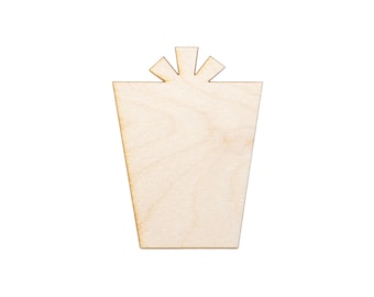 Gift Box Blank Wood Cutout - Laser Cut Unfinished Craft Shape - Multiple Sizes