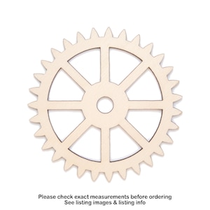 Spikey Gear 31 Tooth-Wood Cutout-Pointy Teeth-Various Sizes-DIY Crafts-Steampunk Crafts-Mechanical Cogs-Steampunk Wood Gears-Robotic Cogs
