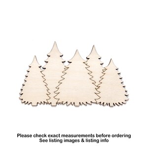 Pine Trees Bunch Detailed Wood Cutout - Laser Cut Unfinished Craft Shape - Multiple Sizes