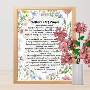 Christian Mother's Day Prayer Printable | Bible Prayer for Mom | Religious Mother's Day Gift | Church Printable | Christian Mom Gift