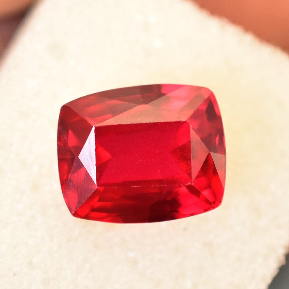 8.25 Ct Red Cushion Cut Ruby | Natural Precious Gemstone | Certified ...