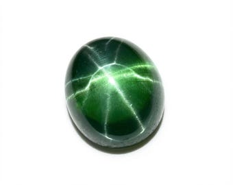6 Ct Green Star Natural Ceylon Sapphire(Purkhraj) Oval Shape Certified Flawless Loose Gemstone Pendant & Ring Making For Him Her