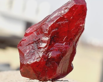 444 Ct Natural Pigeon Blood Red Ruby Rough | Certified Mozambique Uncut Gemstone | Rare Specimen | July Birthstone | Artisan Jewelry Supply