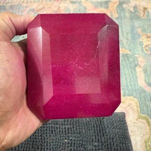 4500 Ct Natural Ruby Gemstone: Square Faceted Collector's Crystal Gemstone For Collection, Jewelry Making, Beautiful Anniversary Present