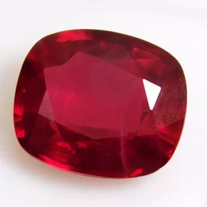 Rubí rojo natural de 10 quilates, gemas sueltas con talla cojín certificadas / Tono rojo intenso / Piedra preciosa de gran calidad para la creación de joyas de estilo vintage.