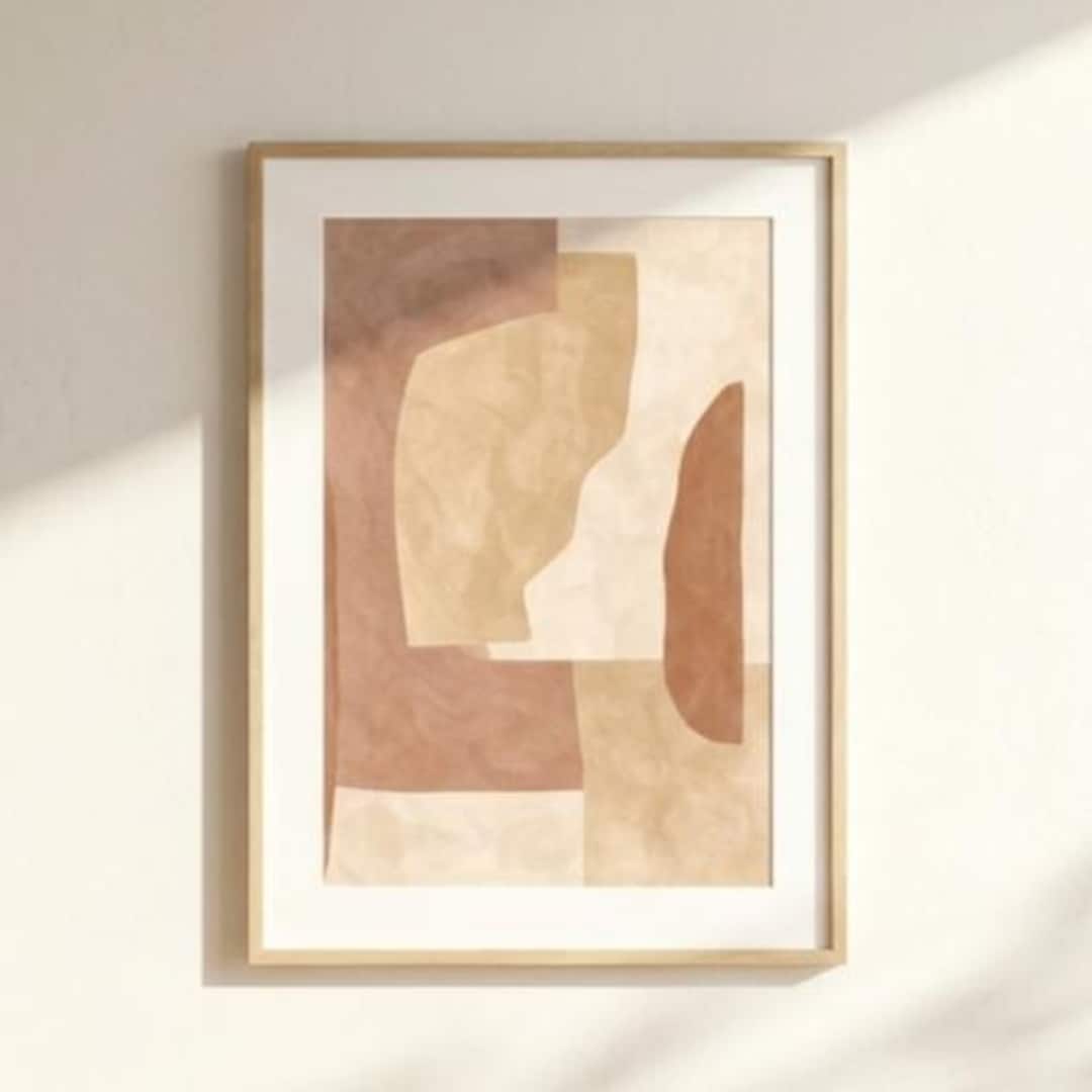 Neutral Abstract Wall Art Printable, Japandi Minimalist Beige ...