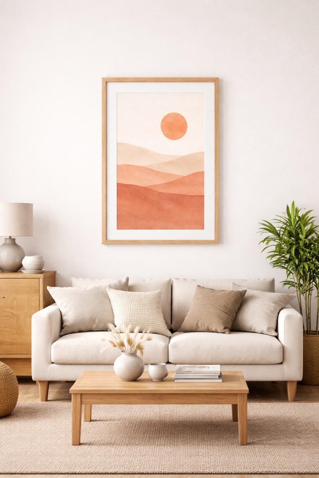 Printable Minimalist Wall Art | Abstract Sun Art | Neutral Boho Wall ...