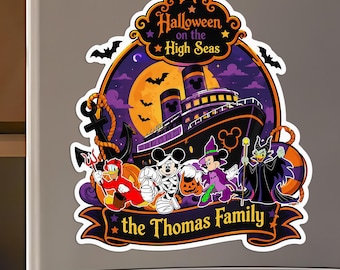 Cruise Halloween Magnet Halloween On The High Seas 2026 Magnet, Cruise Door Magnet Disney wish magnet Disney Halloween magnet