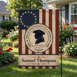Personalized Descendant of a Patriot Garden Flag1776–2026 Patriotic Yard Flag250th Anniversary USA Outdoor Decor