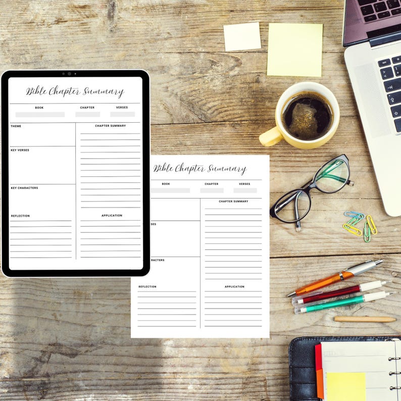 Bible Study Worksheet Bundle | Printable, Digital Sermon Notes, Prayer ...