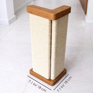 Rascador de esquina para gatos para sofá: poste rascador de sisal de doble cara, protector de muebles, para debajo de la pata del sofá, moderno rascador para gatos. imagen 5