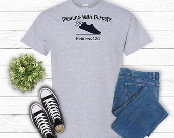 Running With Purpose (Hebrews 12:1) Short Sleeve Shirt