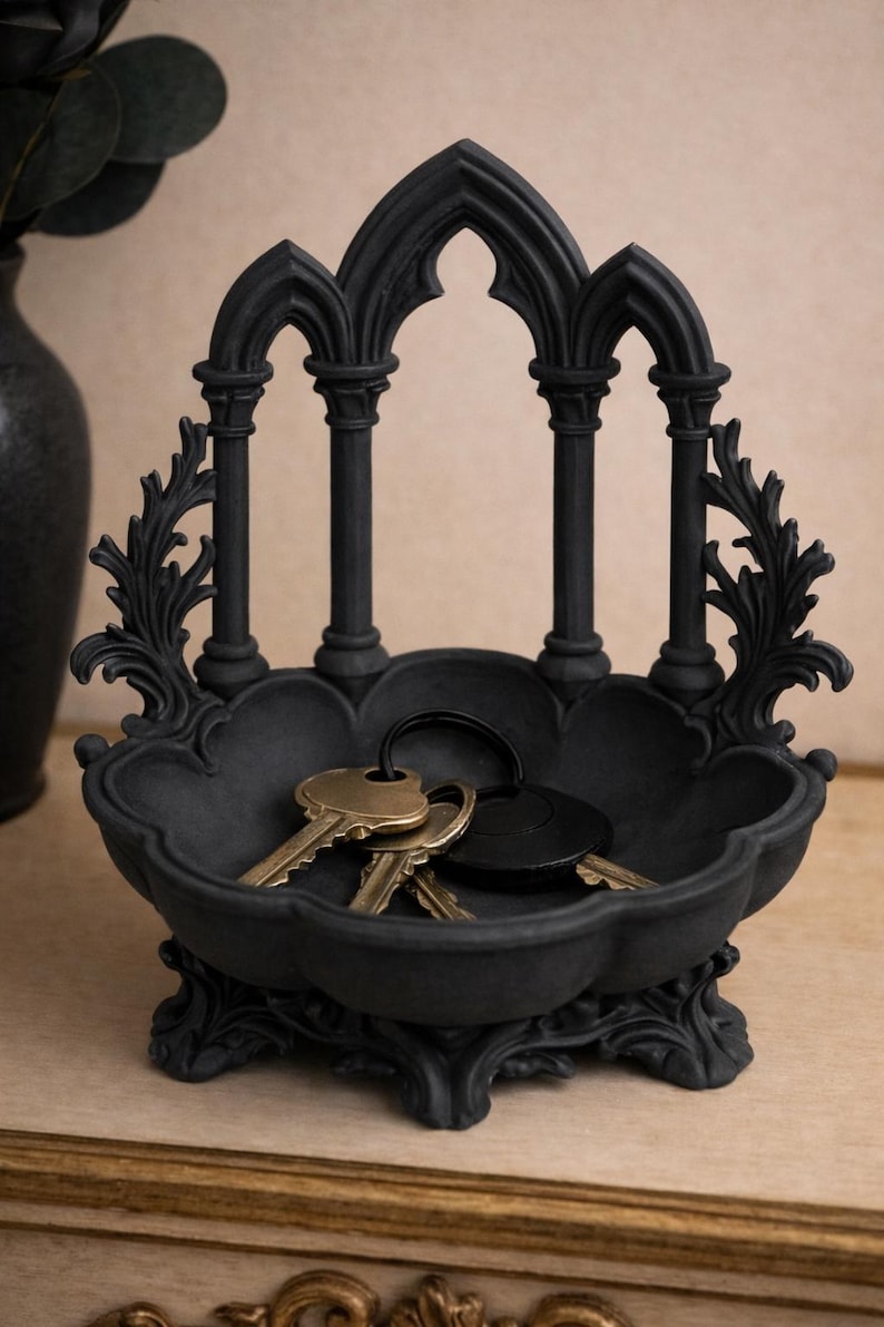 Gothic Arch Key Holder Bowl | European Entryway Organizer - Etsy