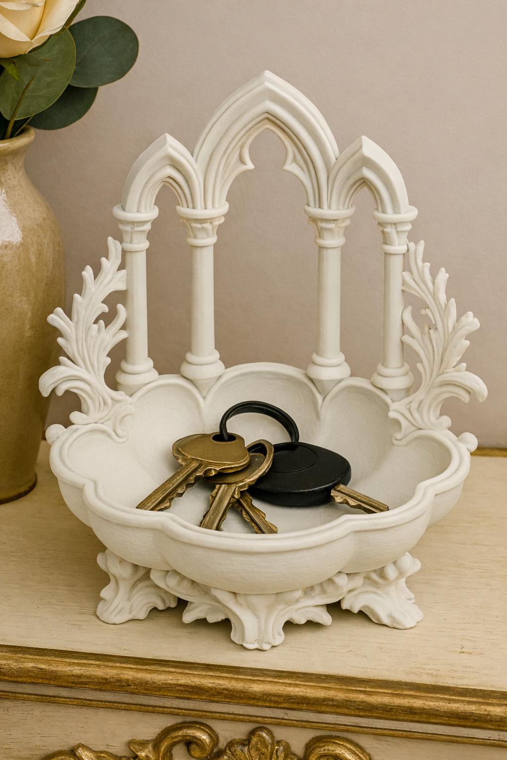 Gothic Arch Key Holder Bowl | European Entryway Organizer - Etsy