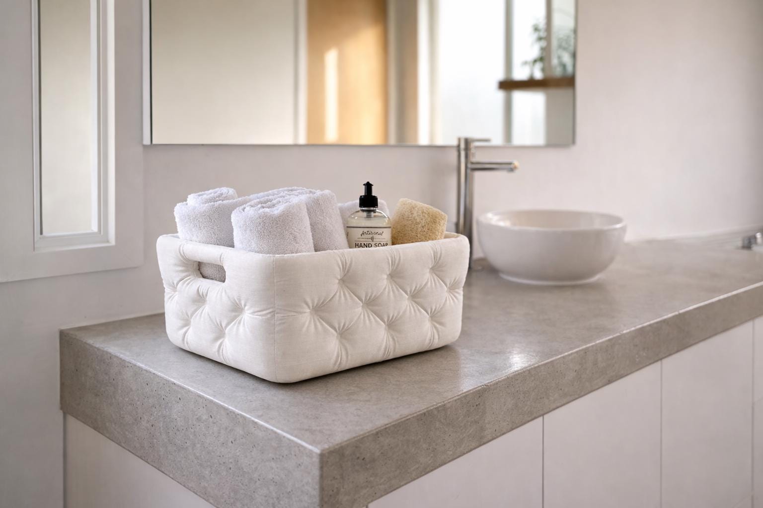 Vanity Organizer Basket | Bathroom Counter Storage | Makeup