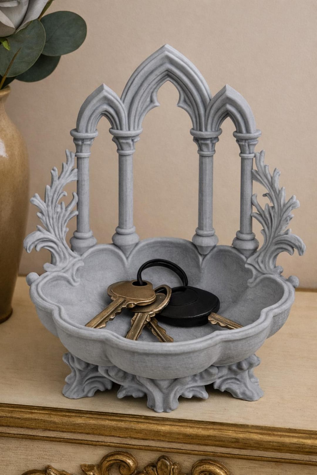 Gothic Arch Key Holder Bowl | European Entryway Organizer - Etsy