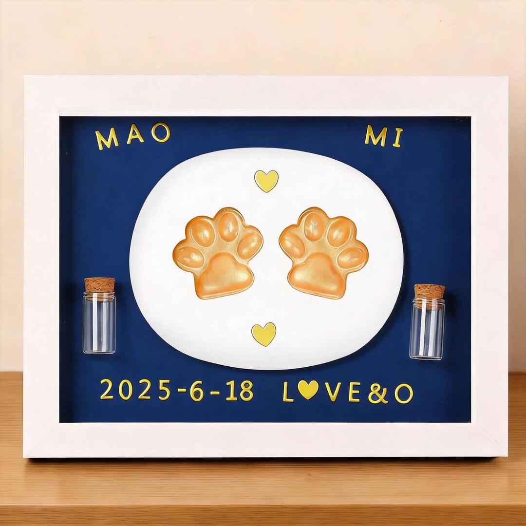 Personalized Pet Paw Print Keepsake Frame, Custom Name Memory Decor - Etsy