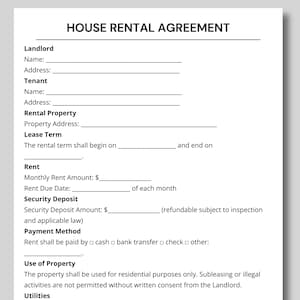 House Rental agreement, residential lease, rental lease, easy lease agreement, rent lease agreement, generic lease agreement form