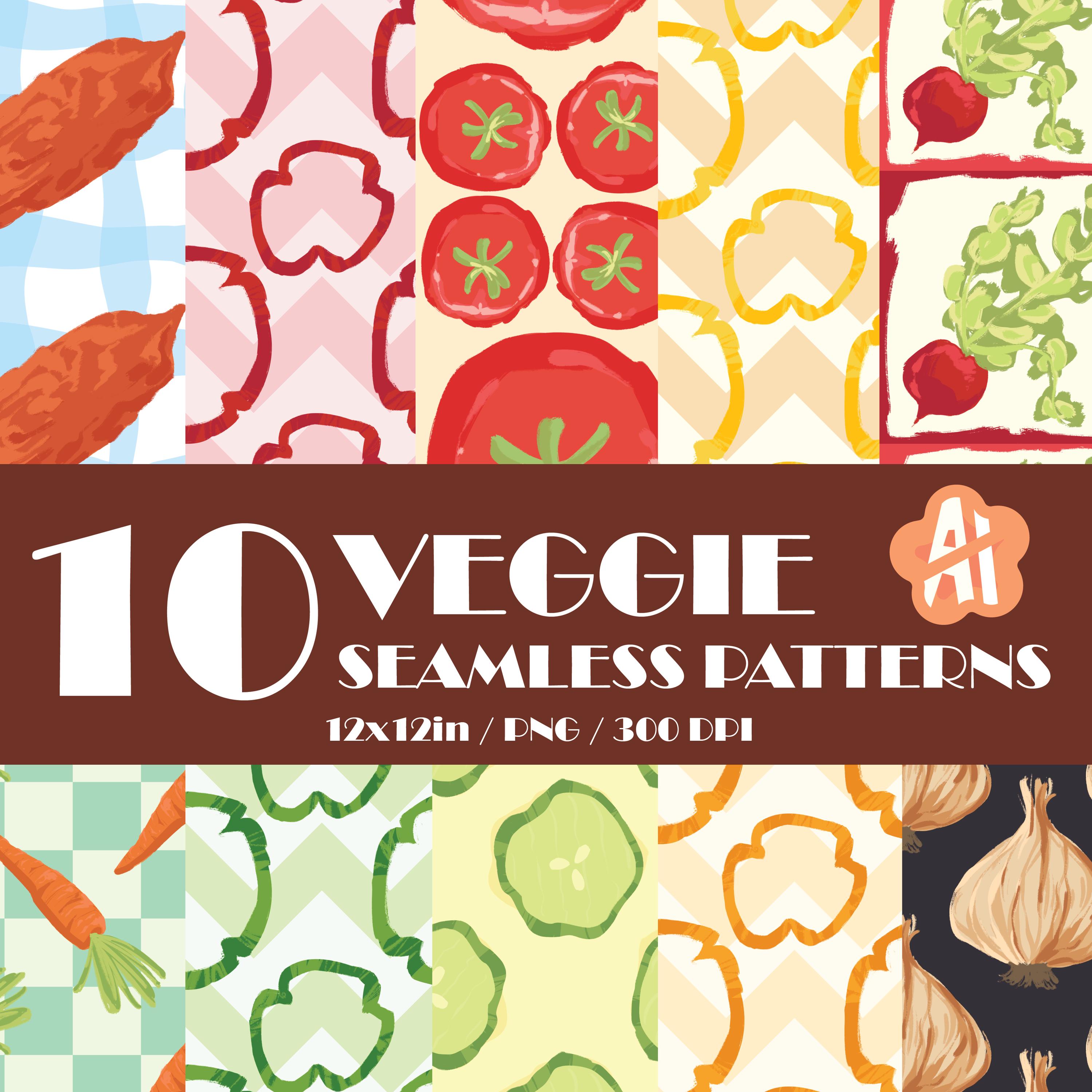 10 Veggie Themed Seamless Pattern *download* - Etsy
