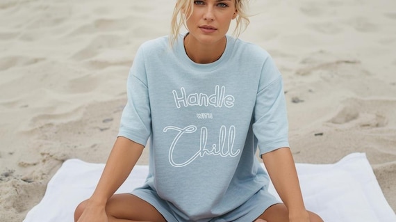 Handle With Chill Tee, SALTLANTIC™ Surf Co. Coastal Graphic T-Shirt