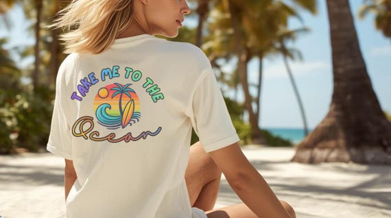 Surfboard Palm Tree Graphic Tee • Saltlantic Coastal Beach Shirt, vacation T-shirt