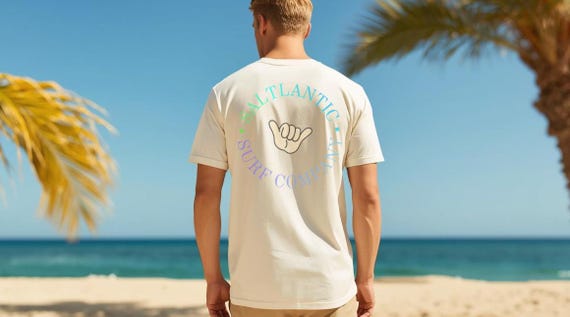 Shaka Surf Company Graphic Tee, Oversized Cotton Beach Shirt