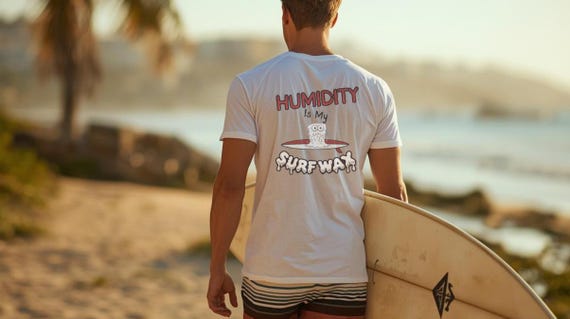 Humidity is My Surf Wax Graphic Tee, Salty Surf Style, Surfer shirt