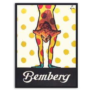 Vintage Print Reproduction - Rene Gruau - "Bemberg" Vintage Advert Poster for Wall Art Decor.