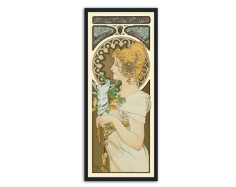 Art nouveau poster - Alphonse Mucha - Art nouveau print - Feather