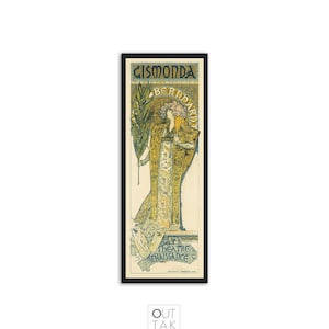 Art Nouveau poster art by Alphonse Mucha "Gismonda", a vintage print reproduction, artistic home decor