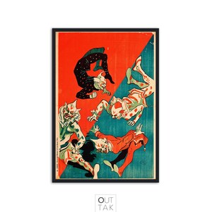 Cheret Julles rare vintage style poster  - L Hippodrome 4 clowns