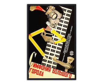 Vintage movie poster - by Stenberg brothers - Symphony of a Great City - Constructivism